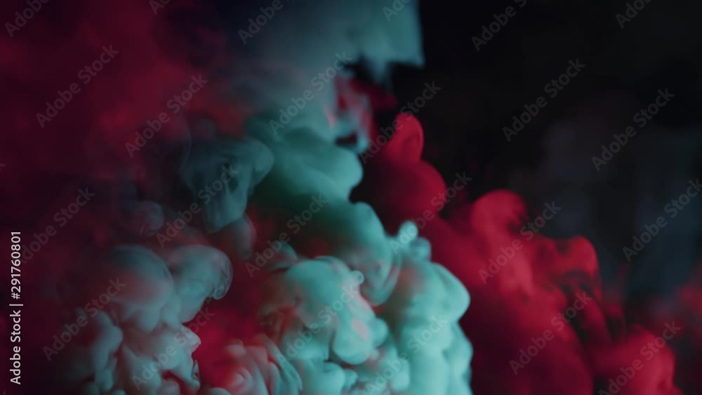Red and blue smoke, background