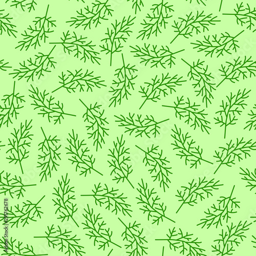 Beautiful vector seamless leaves pattern on green background