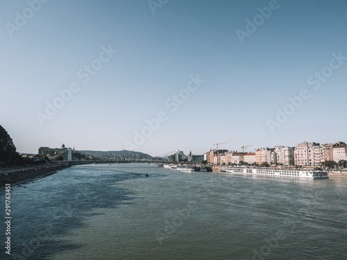 A beautiful panoramic view over the Danube and the houses of Budapest. © SmallWorldProduction