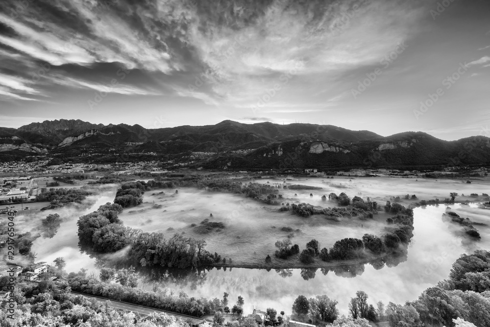 Italy landscape, black and white photography