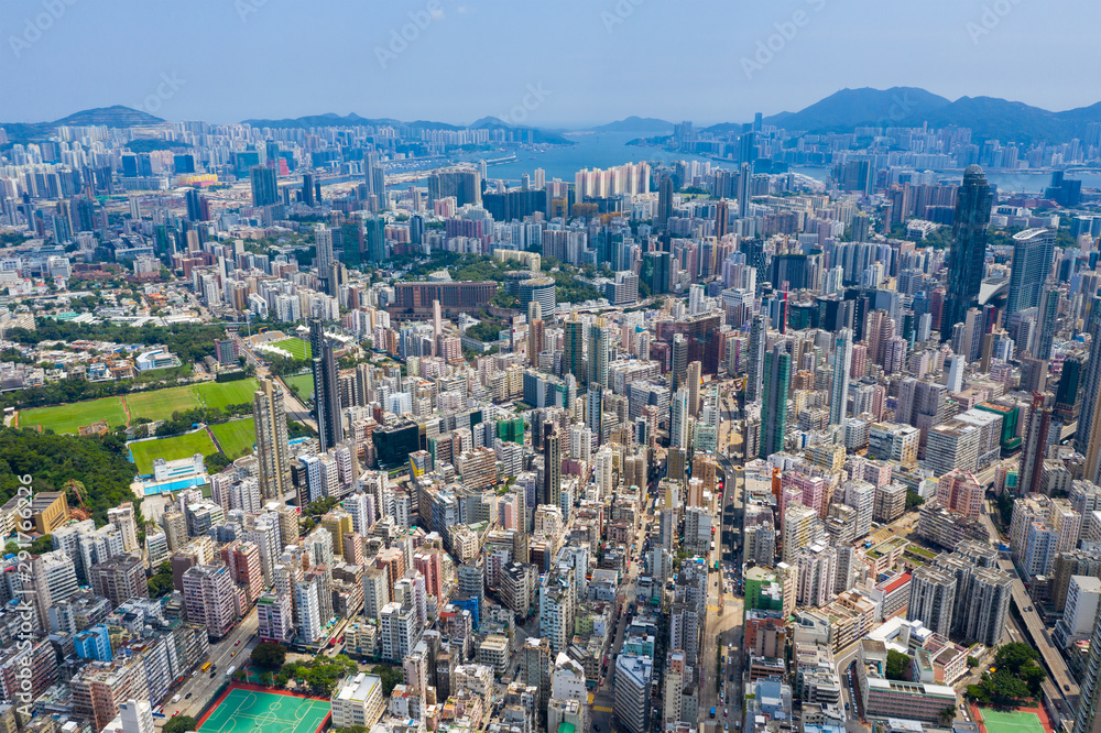 Naklejka premium Hong Kong city