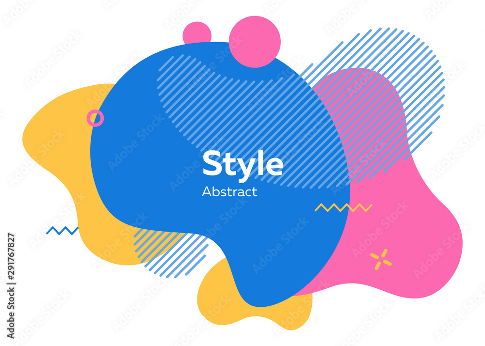 Colorful abstract shape. Dynamical colored forms and lines. Gradient abstract banners with flowing liquid shapes. Template for logo, flyer, presentation