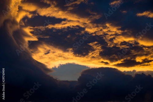  Fire clouds at sunset, sun © Juanpa
