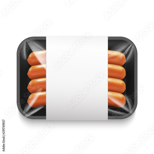Isolated Sausage Pack on White Background in Realistic Style