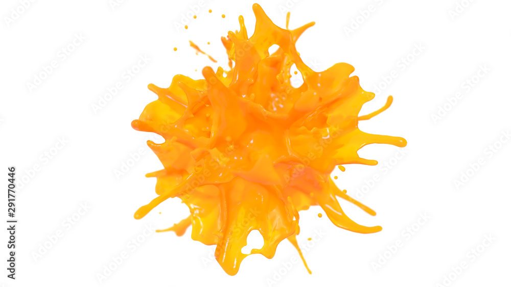 spray of orange liquid - obrazy, fototapety, plakaty 