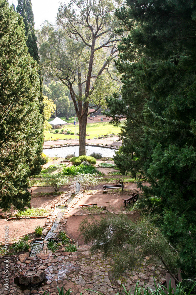 Araluen Botanical Park is located in a sheltered valley in the Darling Ranges approximately 30 kilometres south of Perth, Western Australia Araluen Botanical Park is located in a sheltered valley in the Darling Ranges approximately 30 kilometres south of Perth, Western Australia