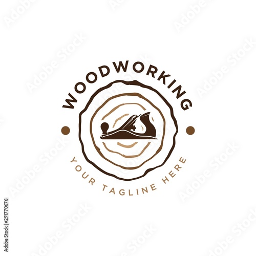 woodworking logo design concept template