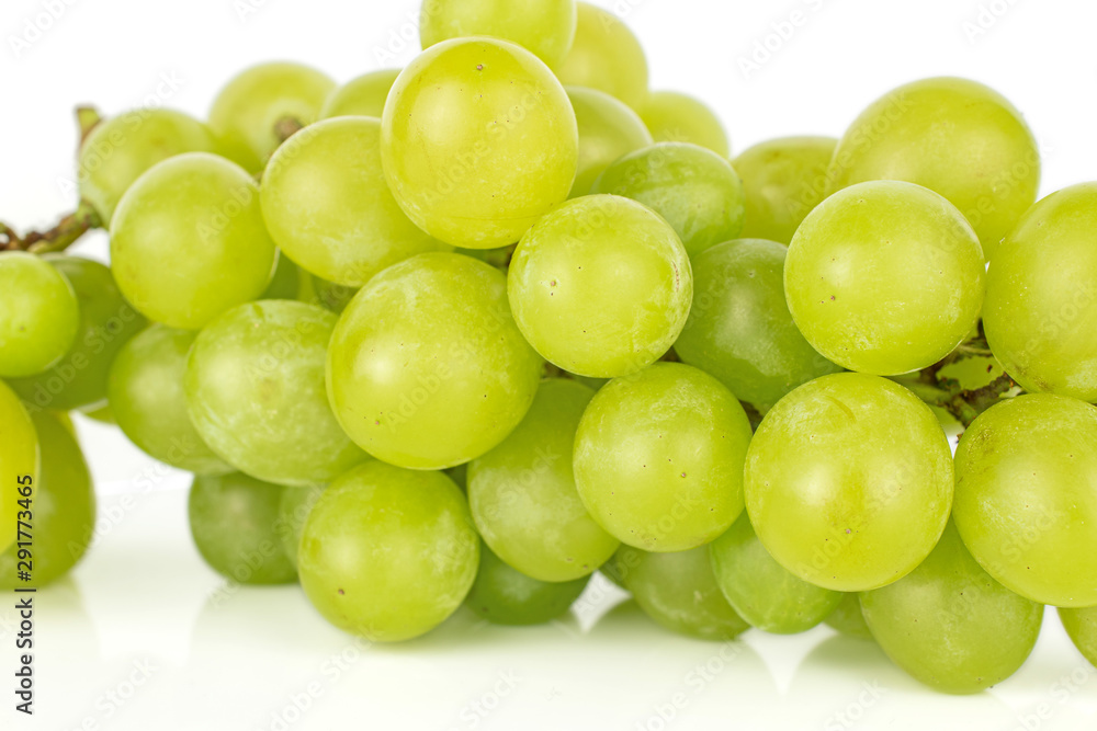 Lot of whole fresh green grape isolated on white background Lot of whole fresh green grape isolated on white background