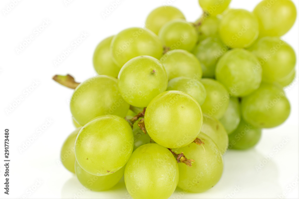 Lot of whole fresh green grape closeup isolated on white background Lot of whole fresh green grape closeup isolated on white background