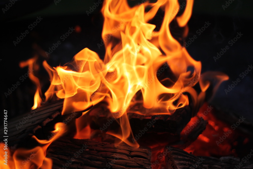 Fototapeta premium Fire in fire pit