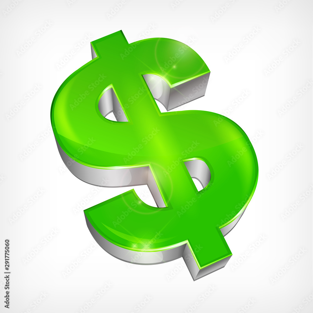 Dollar symbol on white Dollar symbol on white