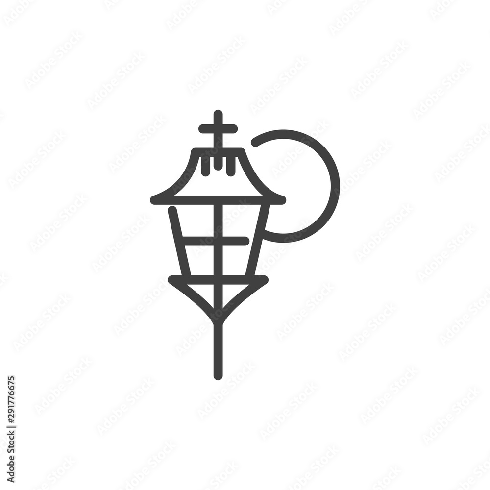 lamp cross trick or treat happy halloween line style lamp cross trick or treat happy halloween line style