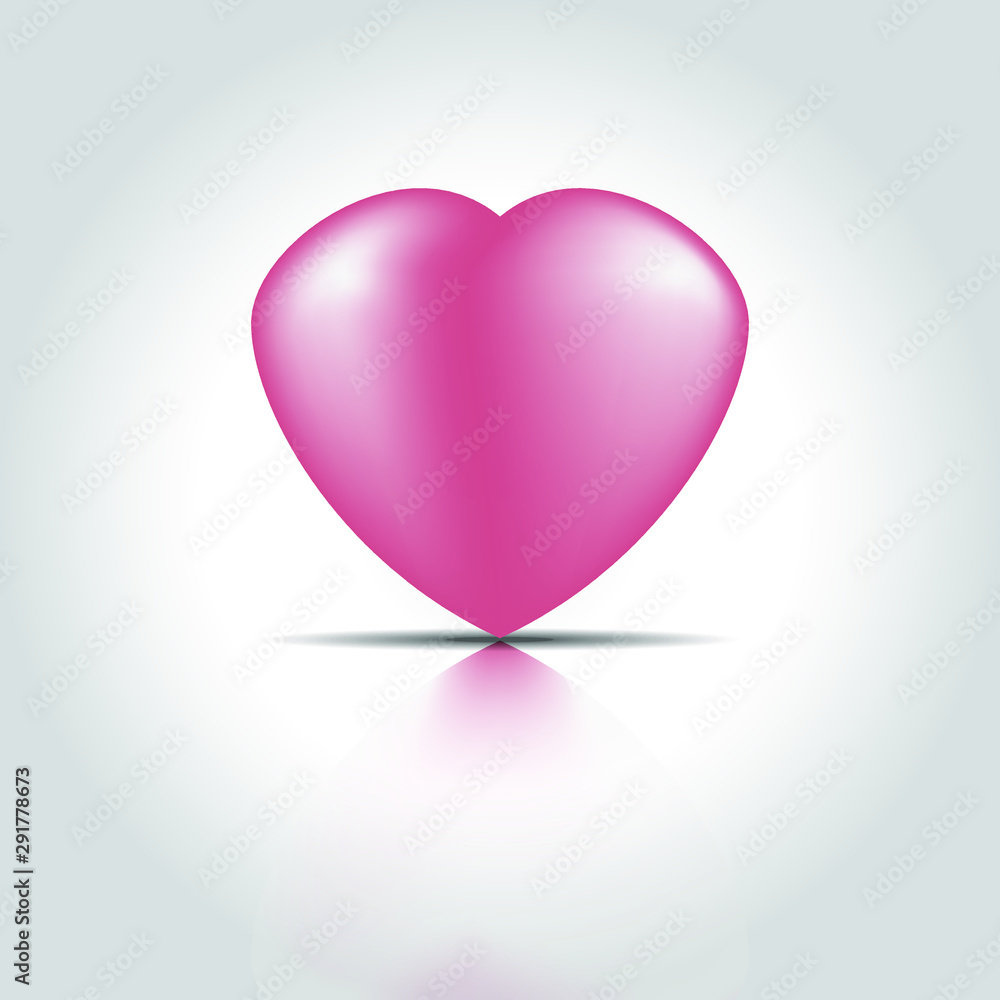 Simple 3D red heart with shadow Simple 3D red heart with shadow