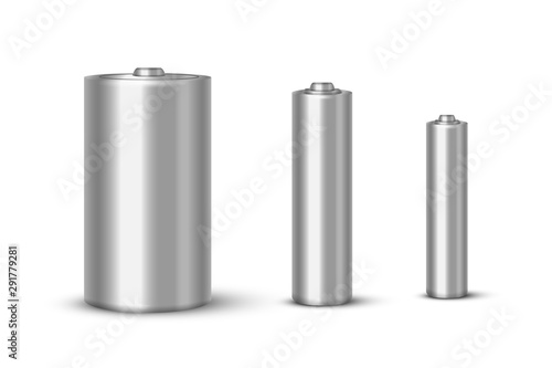 Batteries realistic vector illustrations set