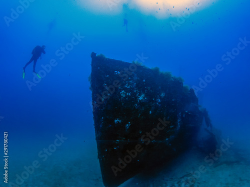 Canvas Print Wreck of the MV Cominoland off the coast of Gozo, Malta