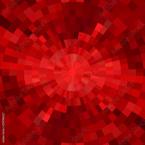 Abstract red shiny concentric mosaic vector background.