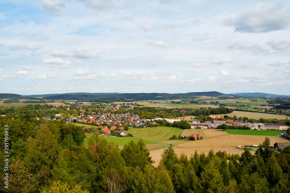 Blick vom Klimaturm auf Melle Buer, Niedersachsen