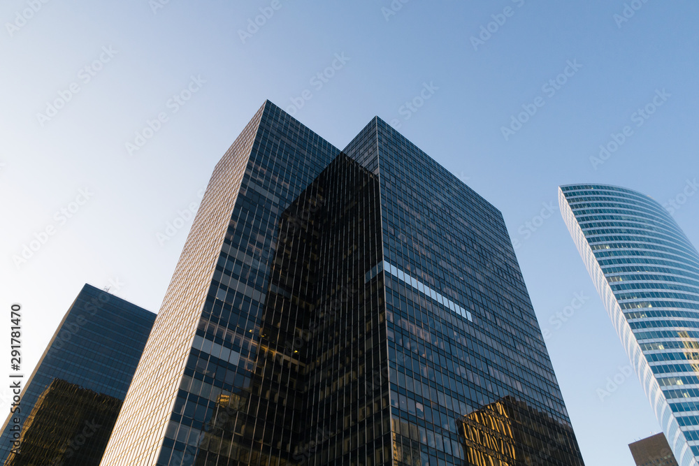 La Defense Business Towers, Financial District, Paris, France.