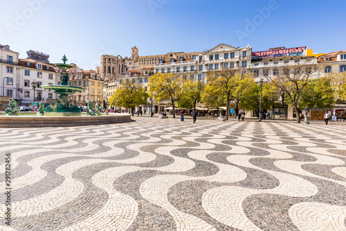 Mosaik, Rossio, Platz, Innenstadt, Lissabon  photo