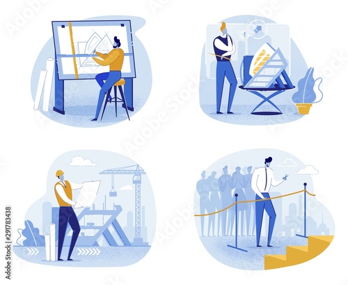 Construction of new Building, Different Stages.