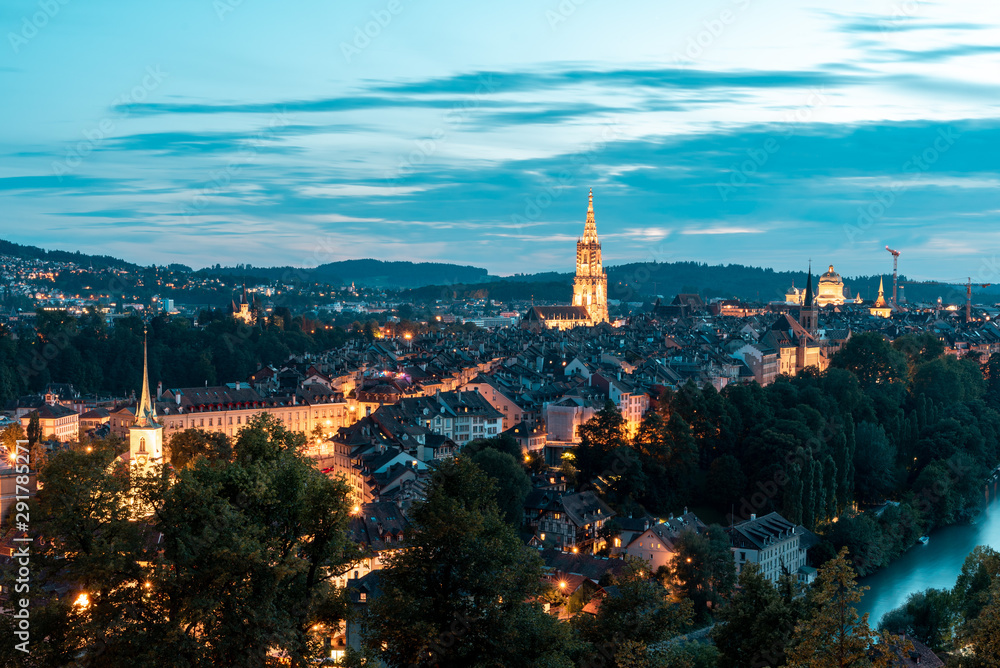panoramic view of bern from the rose garden