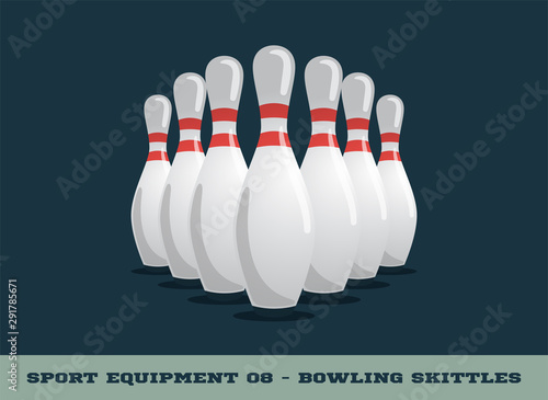 Vector bowling skittles icon. Game equipment. Professional sport, classic skittle for official competitions and tournaments. Isolated illustration