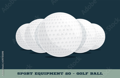 Vector golf balls icon. Game equipment. Professional sport, classic ball for official competitions and tournaments. Isolated illustration