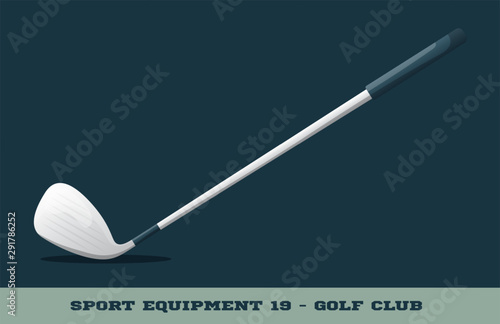 Vector golf club icon. Game equipment. Professional sport, classic golf club for official competitions and tournaments. Isolated illustration