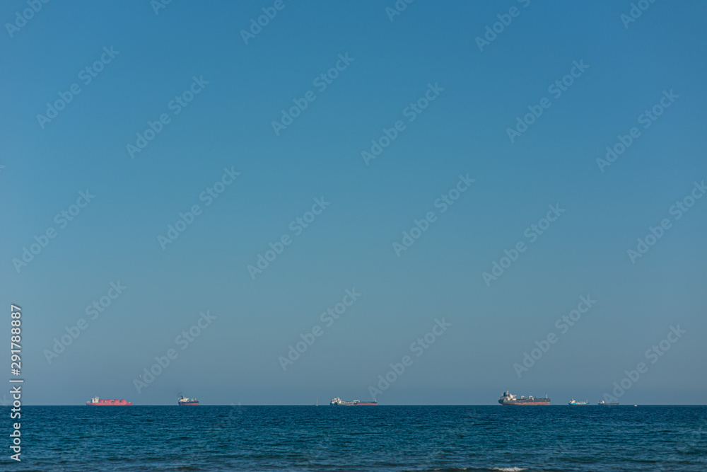 Tanker ships in the horizon. Tanker ships in the horizon.