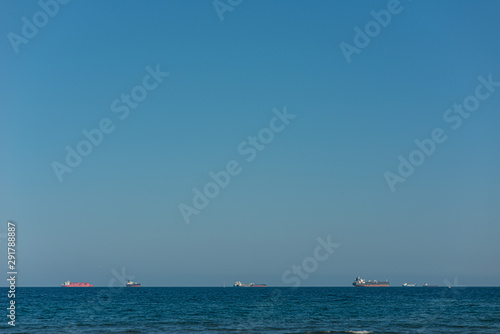 Tanker ships in the horizon.
