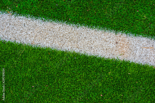White line on artificial turf. From a football field.