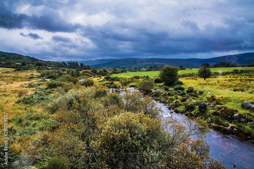 Ireland - coast view  green landscape  rough coasts  cliffs  monastery  graveyards and cloisters