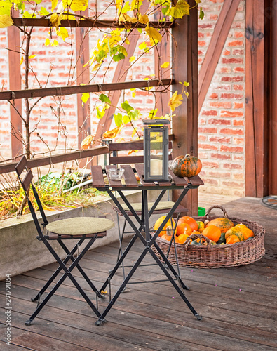 Restaurant with pumpkins in...