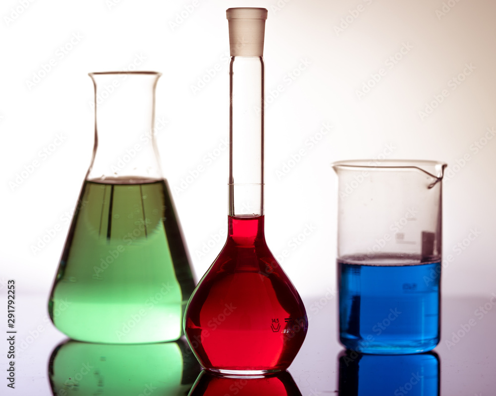 flasks and test tubes in a chemistry lab flasks and test tubes in a chemistry lab