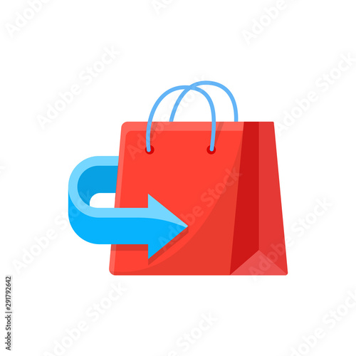 Return policy  sign. Exchange of goods icon. Free Return package illustration.