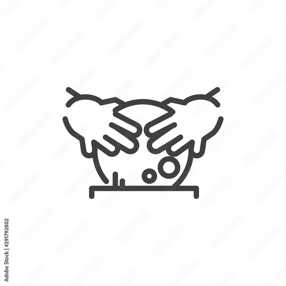 hands crystal ball trick or treat happy halloween line style hands crystal ball trick or treat happy halloween line style