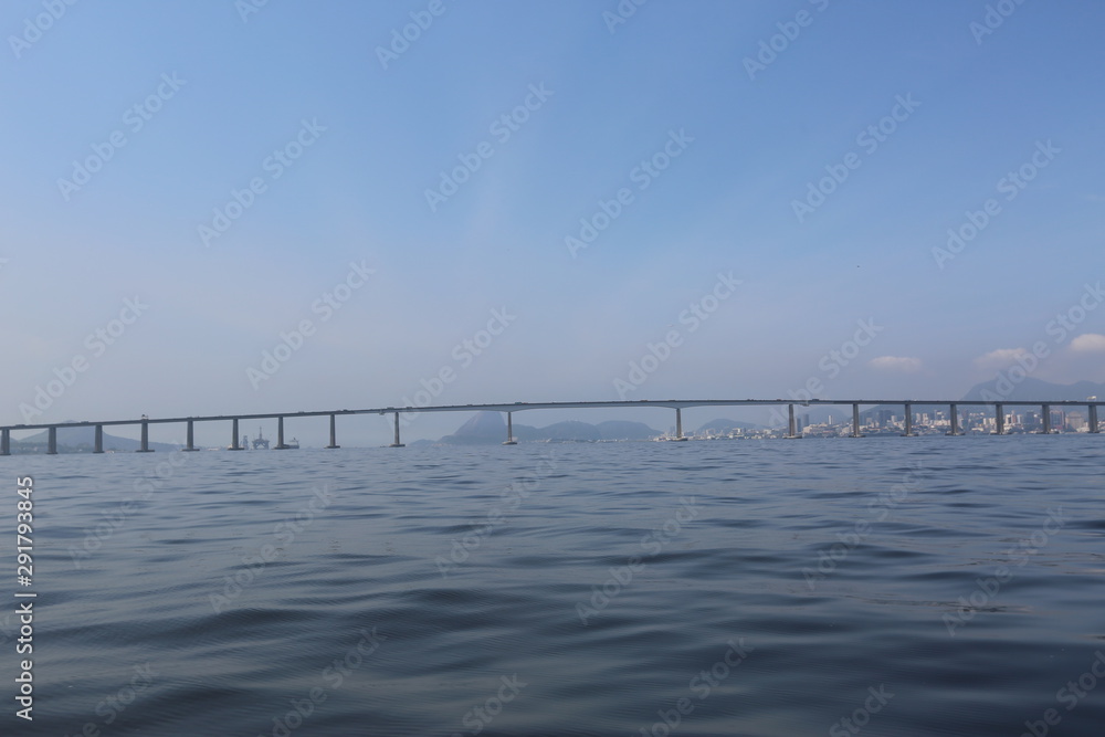 Rio-Niteroi Bridge view from Guanabara Bay in Rio de Janeiro Rio-Niteroi Bridge view from Guanabara Bay in Rio de Janeiro