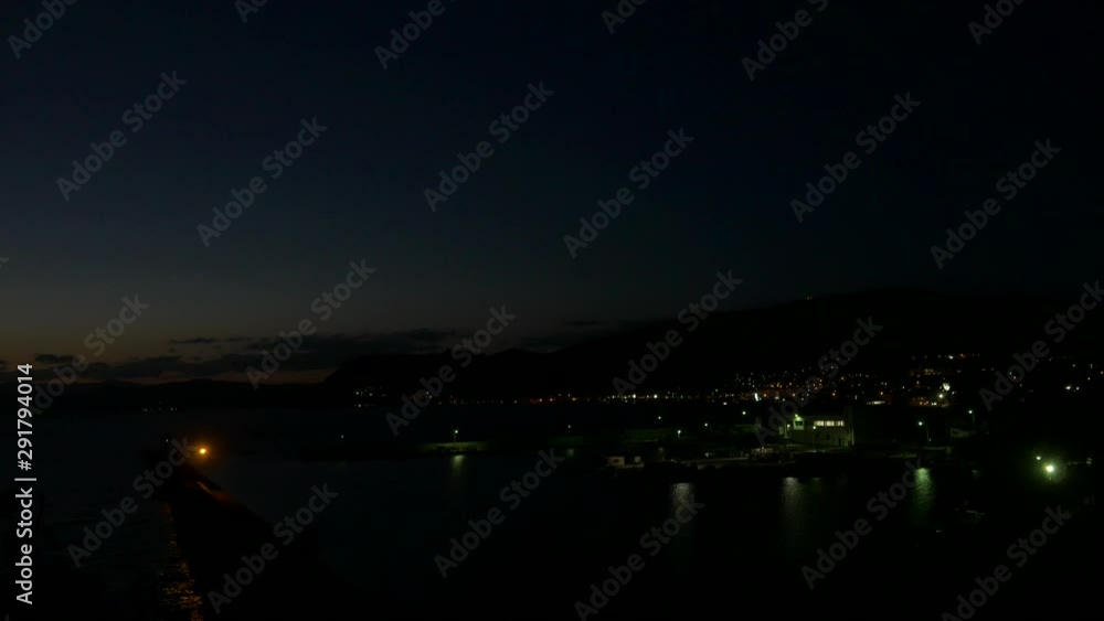 夕日の港 夕日の港