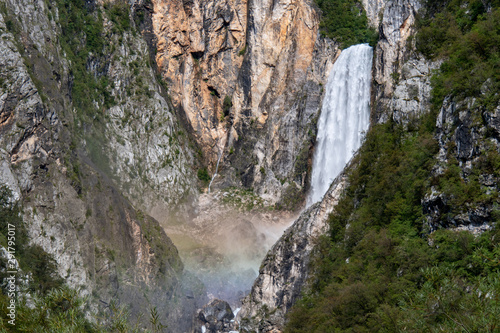 Boka Waterfall ( Slap Boka ) is one of the highest waterfalls (139 meters) in the western part of Slovenia, near the Soča River. It has two stages of 106 meters and 33 meters high. © Stepo