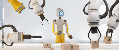 3d rendering robots carry b...