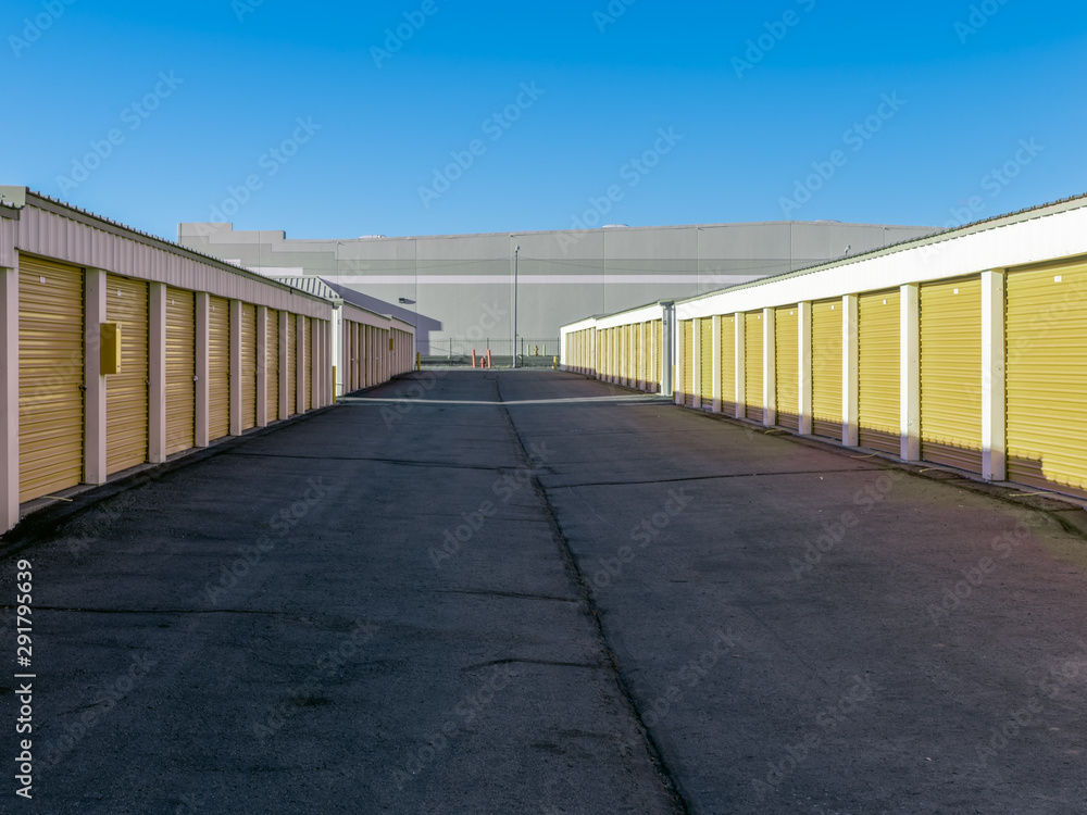 Mini Storage warehouse in a row