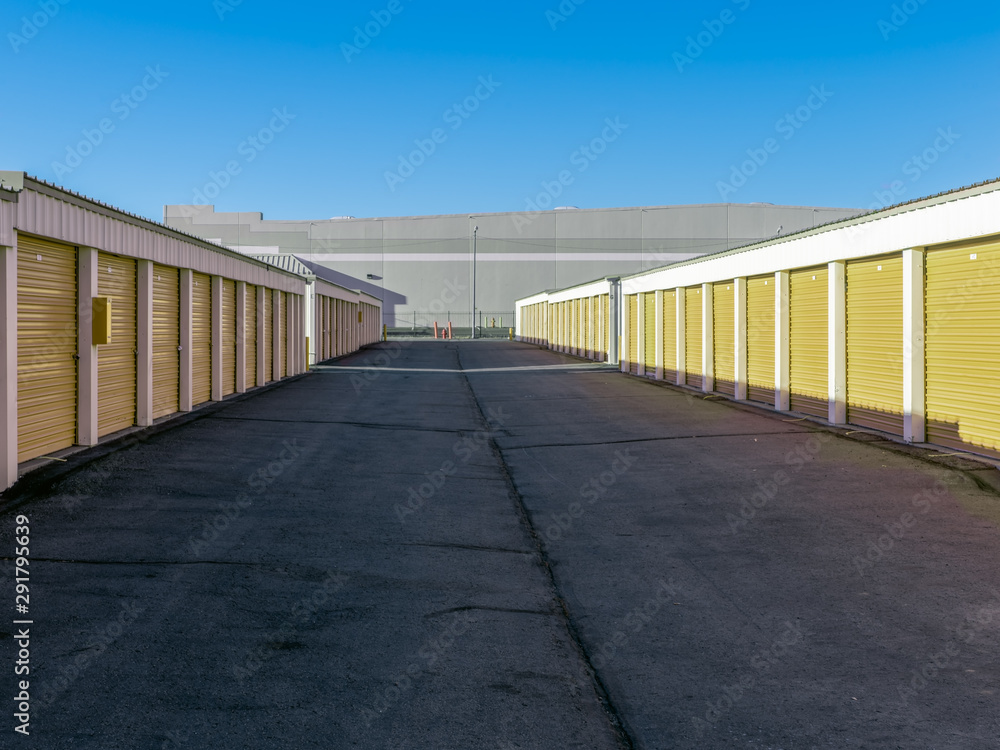 Obraz premium Mini Storage warehouse in a row