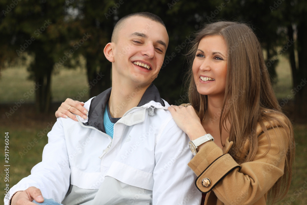 Fototapeta premium Happy and beautiful young couple in love