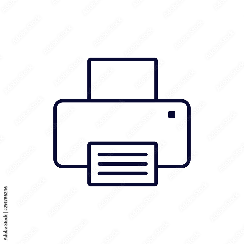 Printer icon on white background. Vector illustration