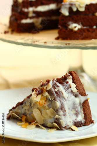 Chocolate Cake with Almonds and Candied Orange Peel
