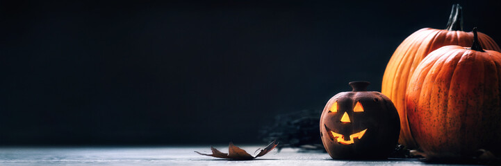 Jack o Lantern - autumn Halloween holiday concept background
