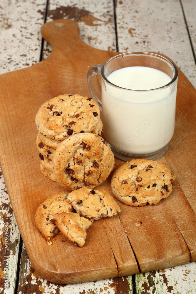 Chocolate Chip Cookies and Milk Chocolate Chip Cookies and Milk