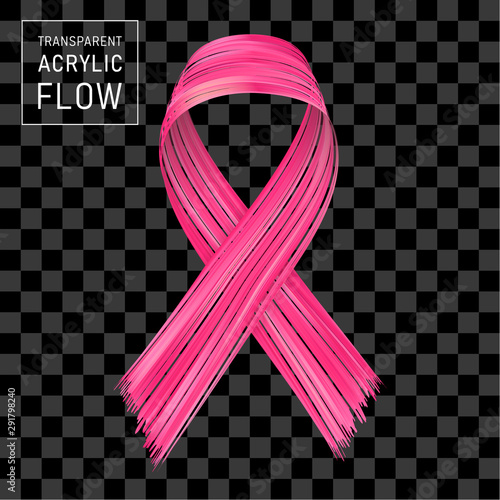 Pink ribbon flow, breast cancer awareness symbol