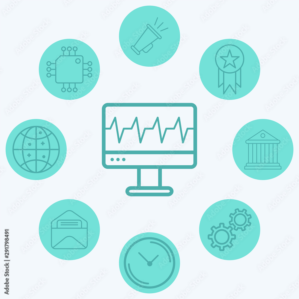 Cardiogram monitor vector icon sign symbol Cardiogram monitor vector icon sign symbol