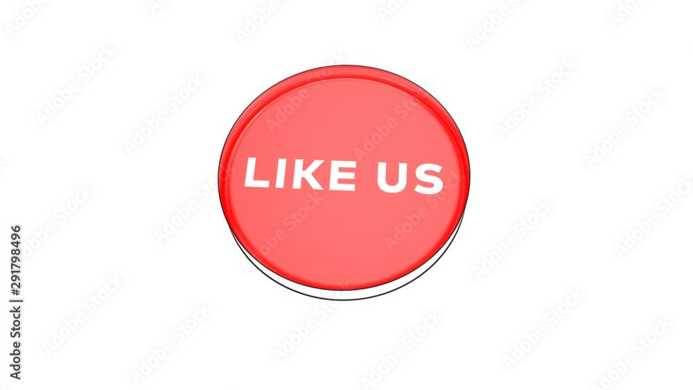 pushing big red button with word Like us. pushing big red button with word Like us.